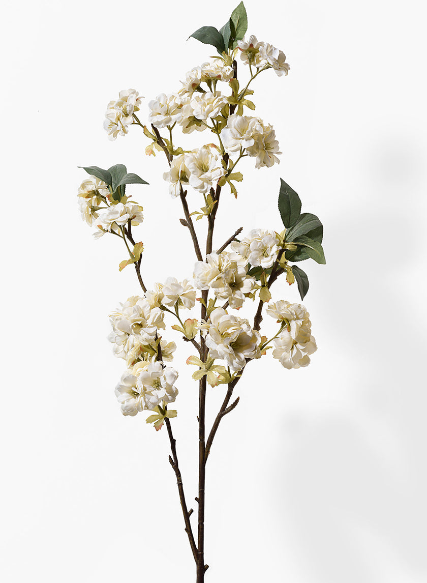38in Long White Cherry Blossom Branch, Case of 12