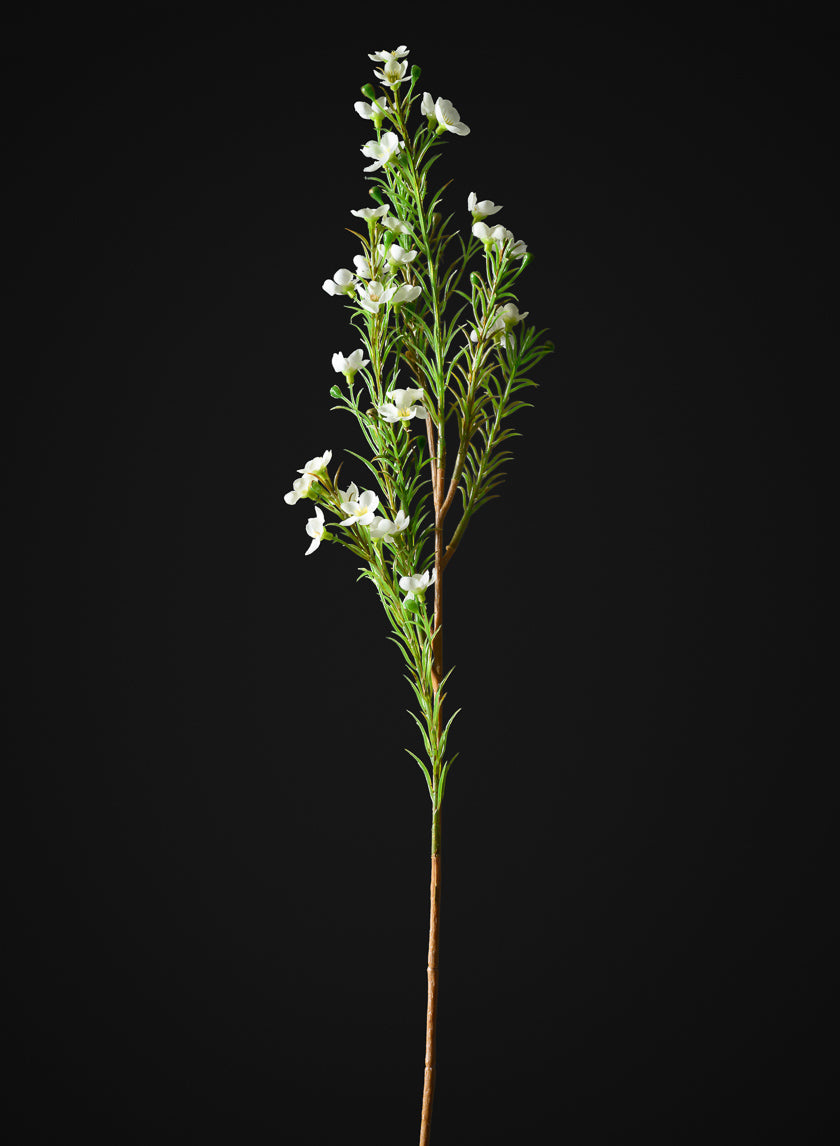 24in Long White Wax Flower Spray, Case of 12
