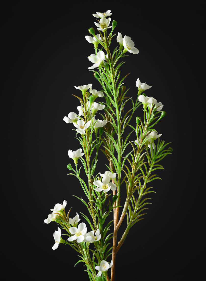 24in Long White Wax Flower Spray, Case of 12