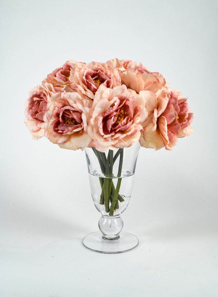 10in Long Light Pink Tea Flower Bouquet