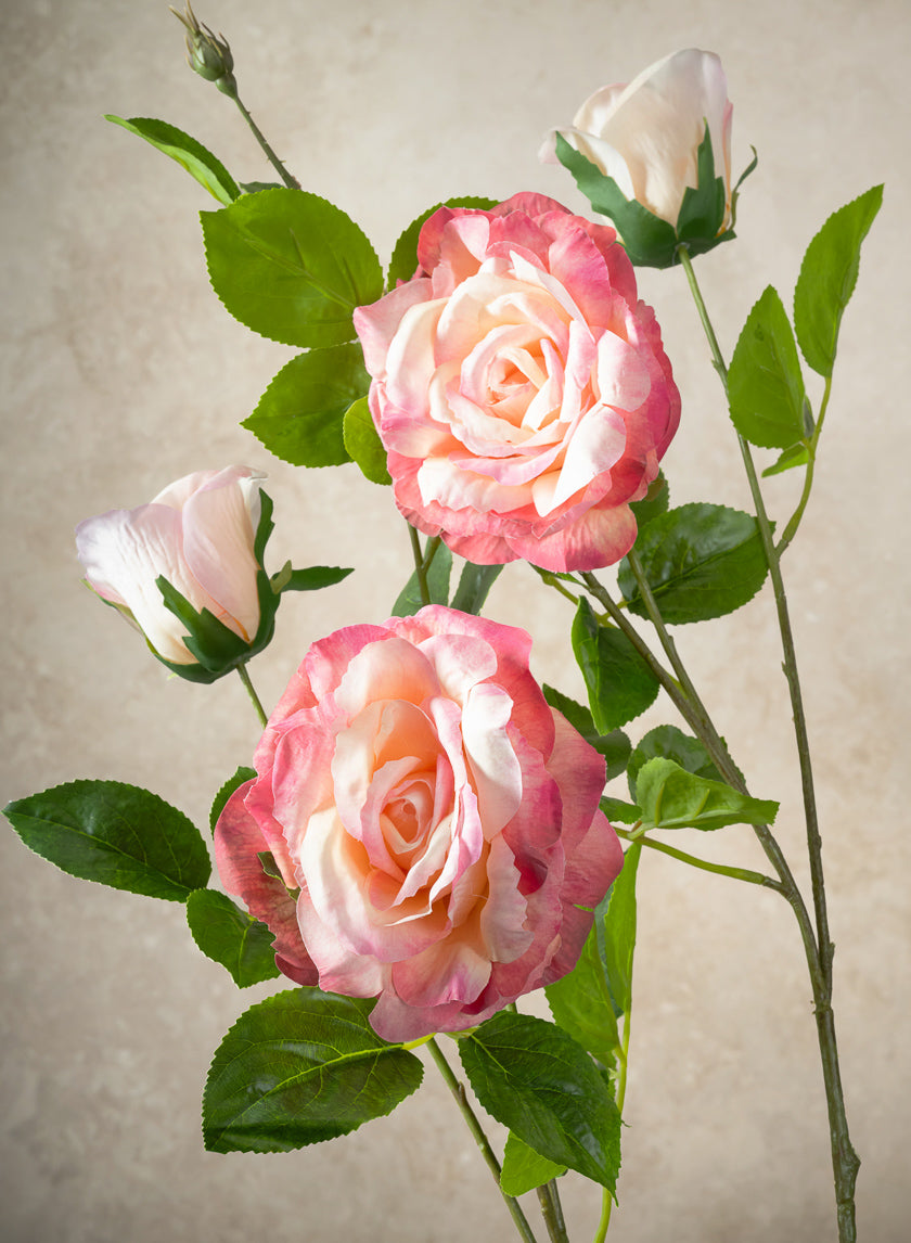 32in Long Pink Real Touch Garden Rose Spray, Case of 12