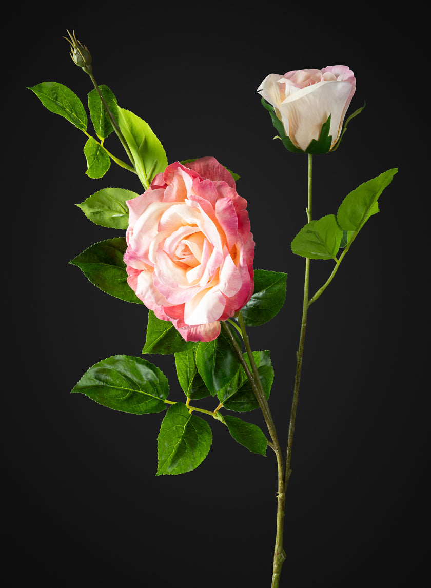 32in Long Pink Real Touch Garden Rose Spray, Case of 12