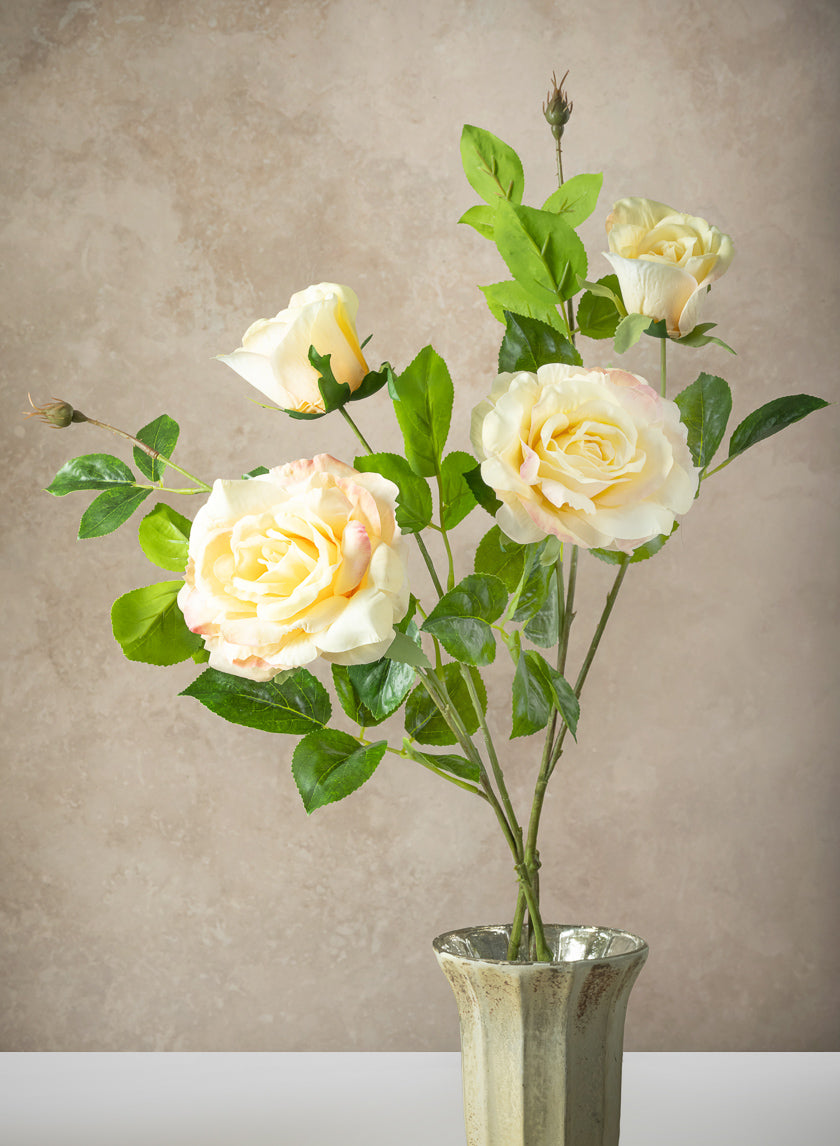 32in Long Yellow Real Touch Garden Rose Spray, Case of 12