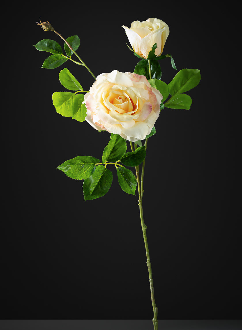 32in Long Yellow Real Touch Garden Rose Spray, Case of 12