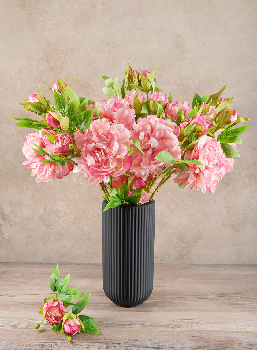 22in Long Spring Blooming with Buds Pink Peony Stem