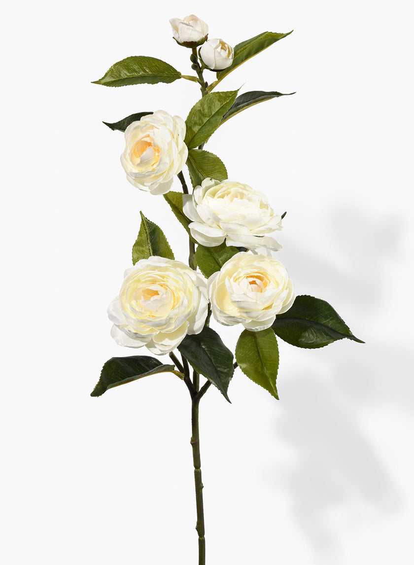 30in Long Cream Camellia Spray