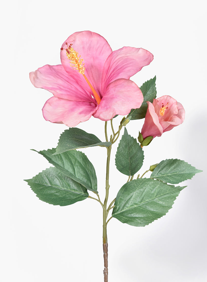 26in Long Pink & Peach Hibiscus