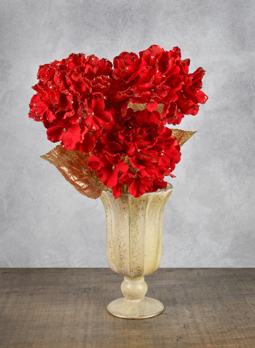 26in Long Red Hydrangea Spray