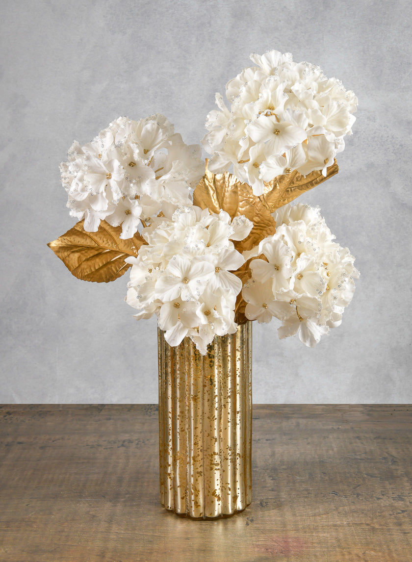 26in Long White Hydrangea Spray
