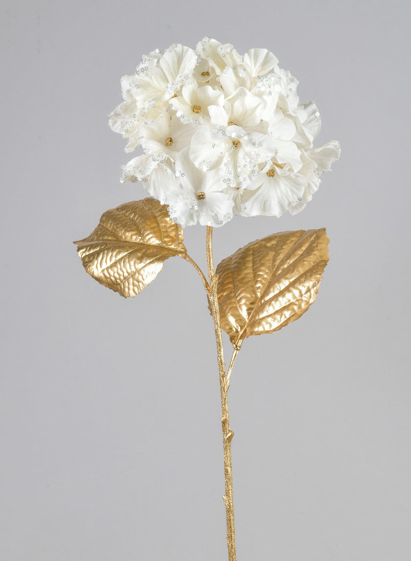 26in Long White Hydrangea Spray