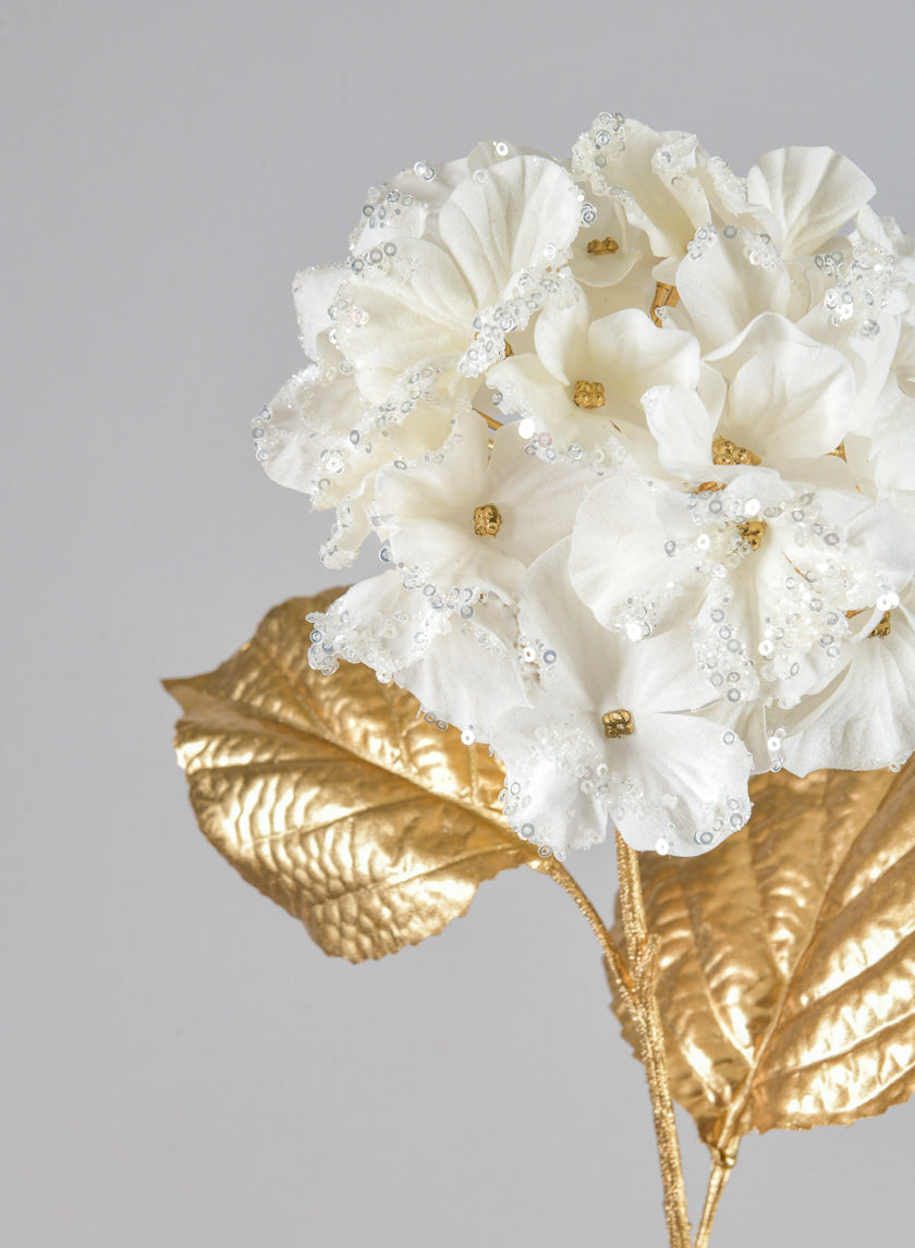 26in Long White Hydrangea Spray
