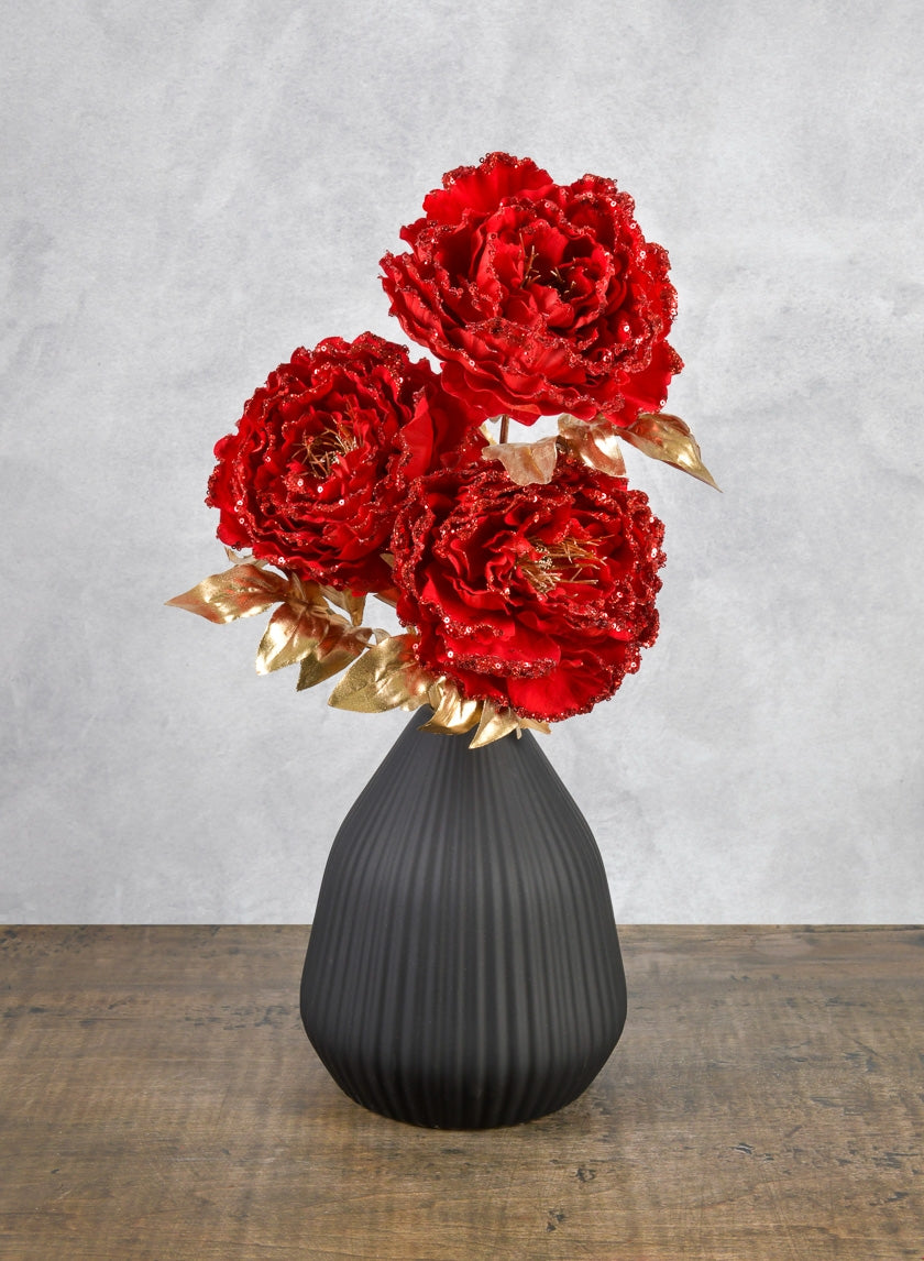 16in Long Red Peony Spray