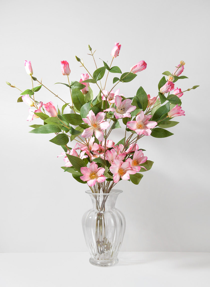 32.5in Long Pink Clematis Spray