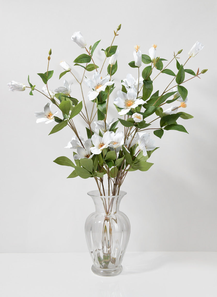 32.5in Long White Clematis Spray
