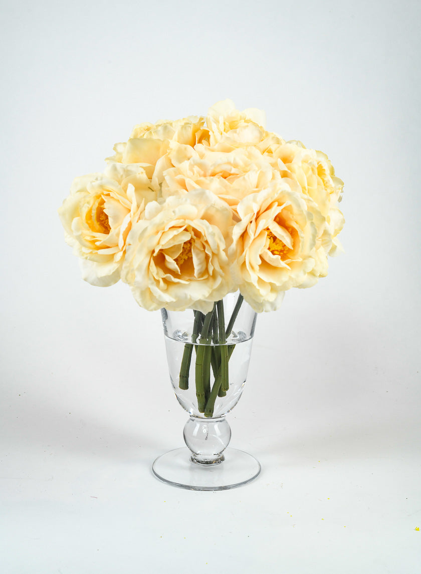 10in Long Pale Peach Tea Flower Bouquet