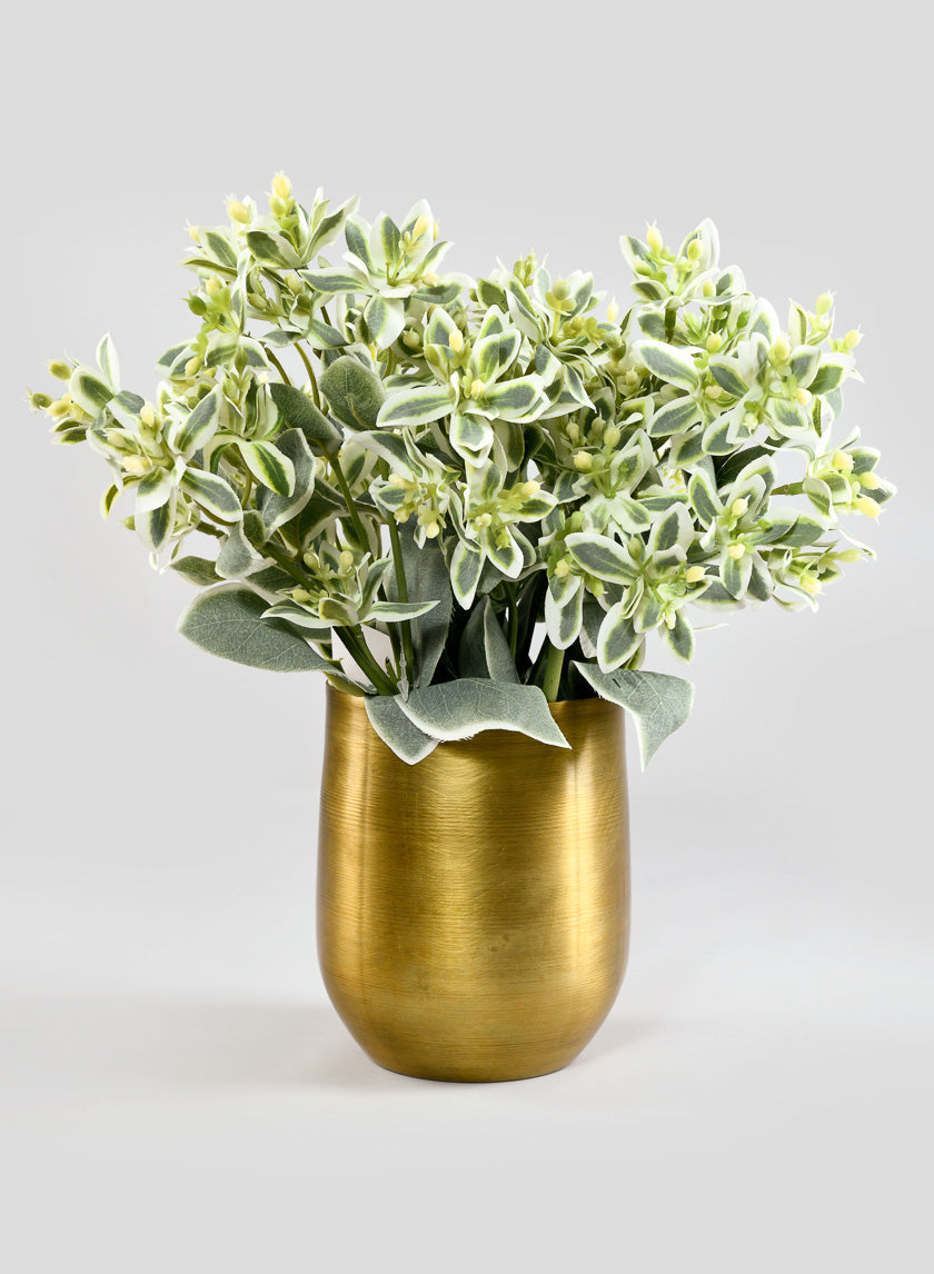 18in Long White & Green Eucalyptus Spray