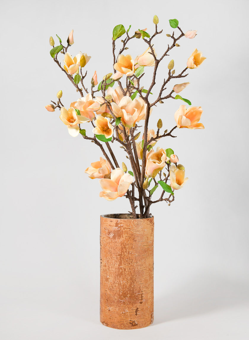 42in Long Peach Magnolia Blossom Branch, Case of 12
