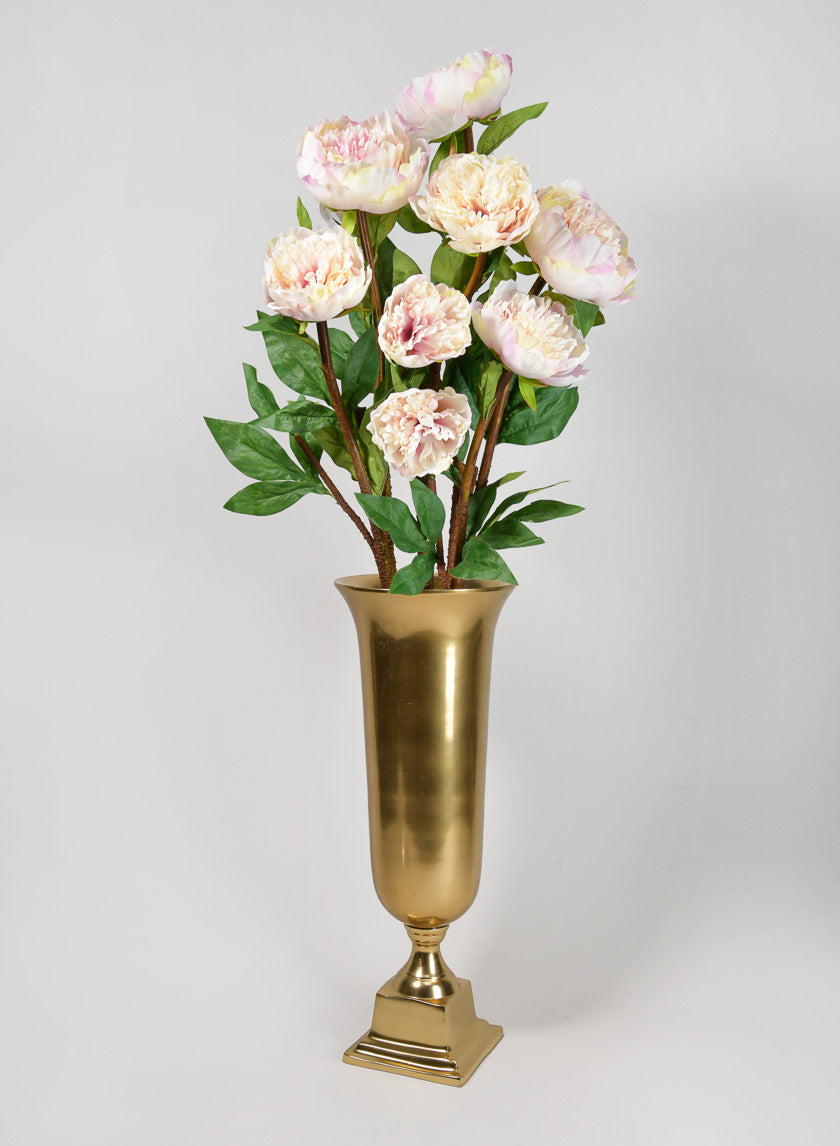 35in Long Light Pink Garden Peony Stem