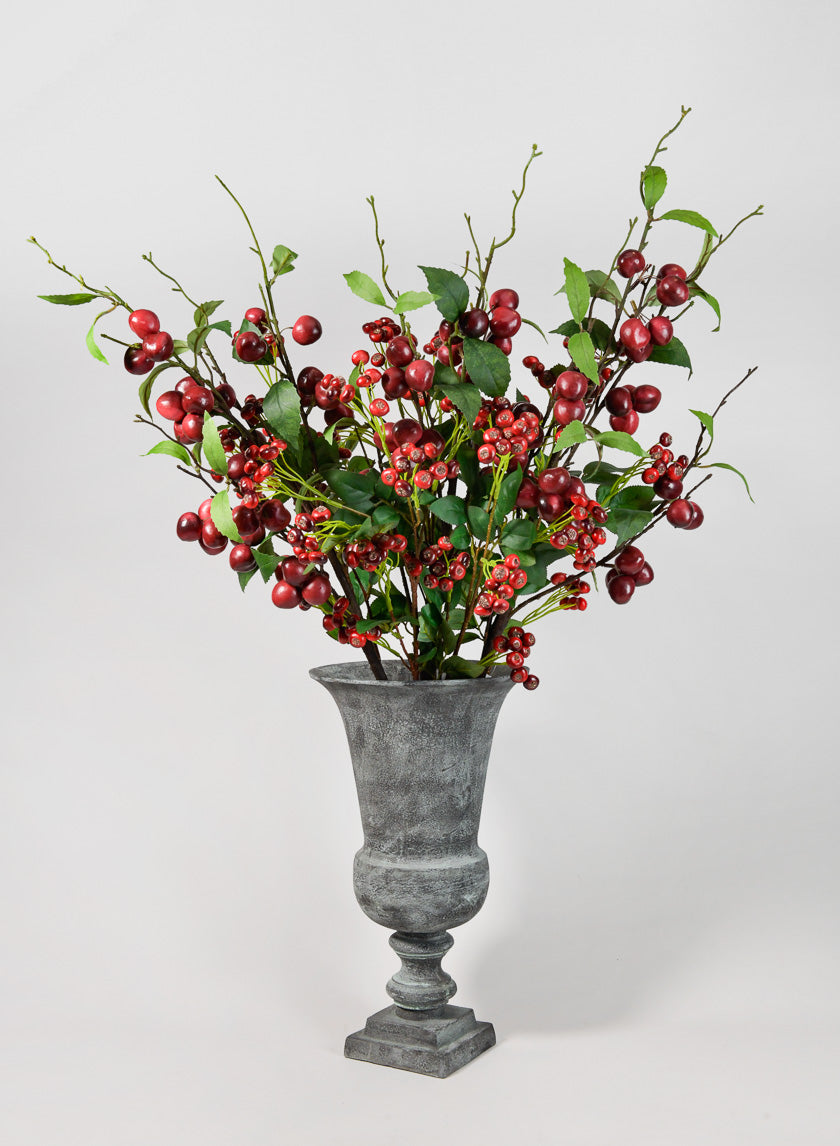 30in Long Red Cherry Branch
