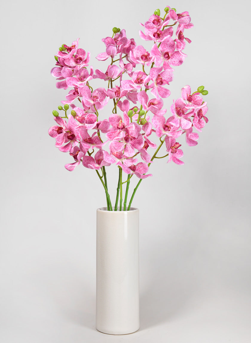 33in Long Pink Double Orchid Stem
