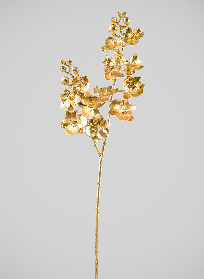 25in Long Gold Phalaenopsis Orchid Spray, Case of 12