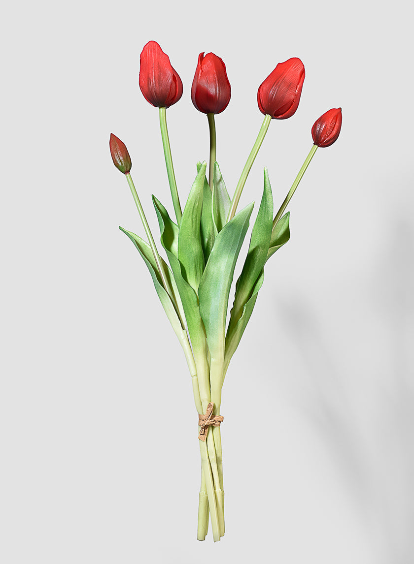 19in Long Red Tulip Bunch