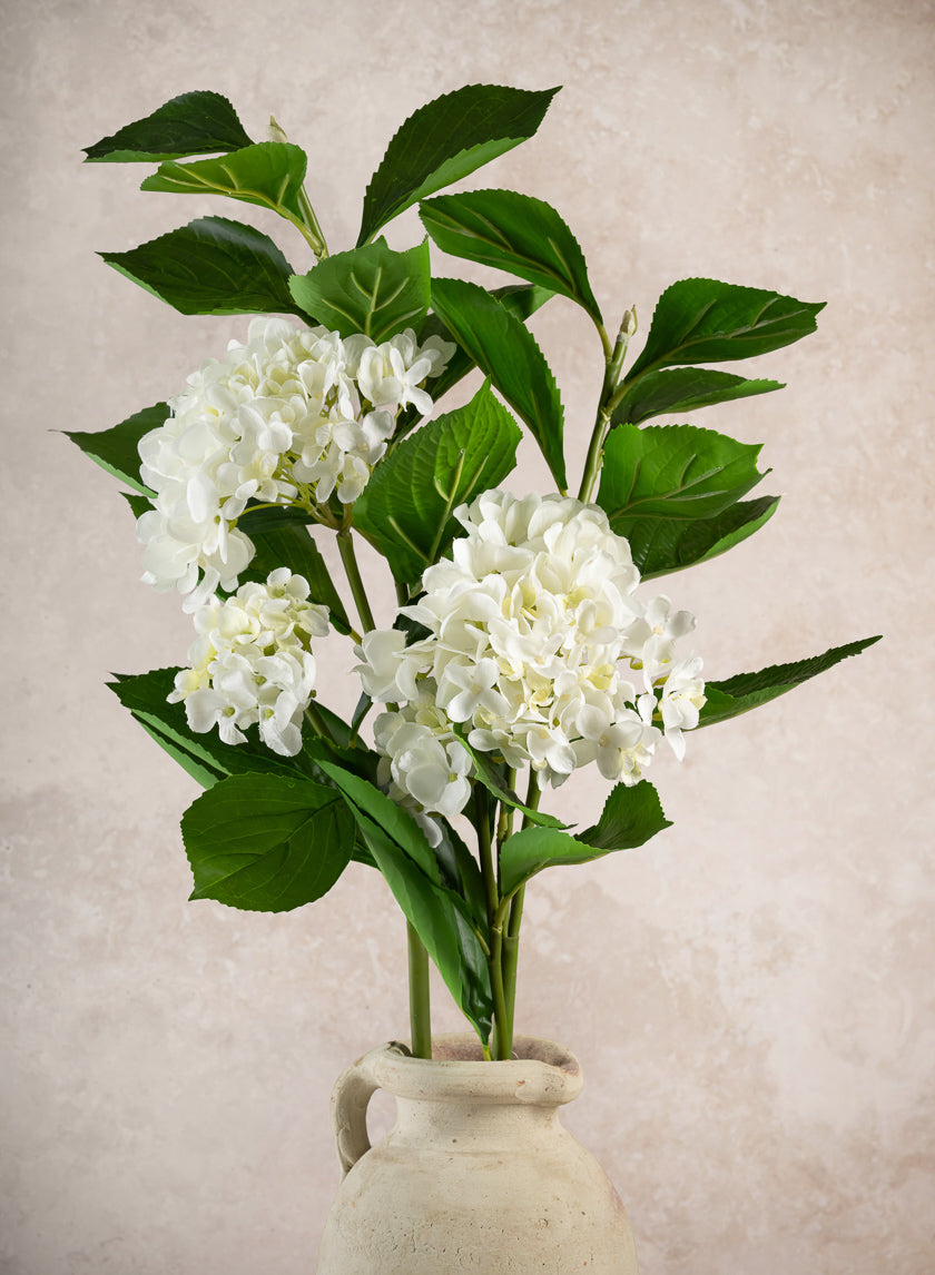 32in Long White Hydrangea Spray, Case of 6