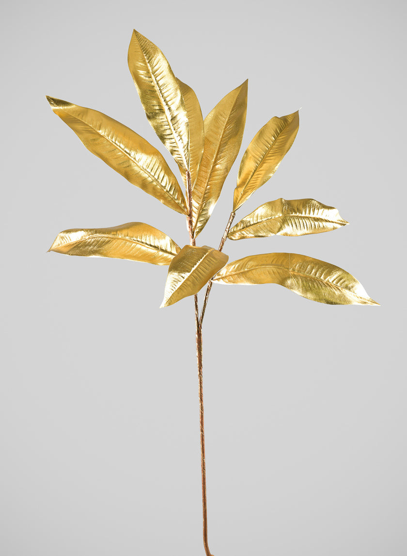 35in Long Gold Magnolia Leaf Spray, Case of 12