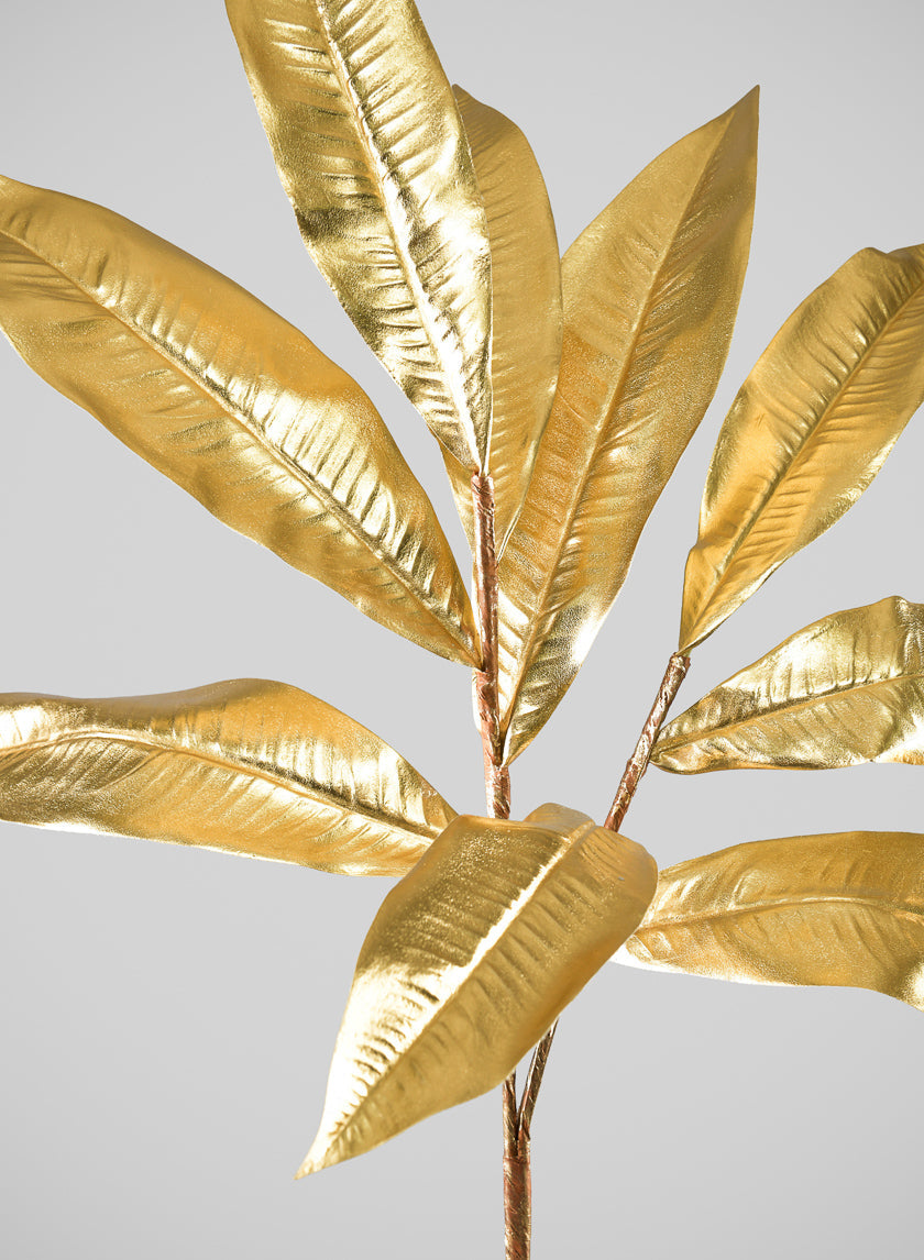 35in Long Gold Magnolia Leaf Spray, Case of 12