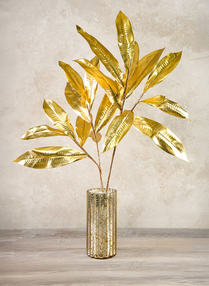 35in Long Gold Magnolia Leaf Spray, Case of 12
