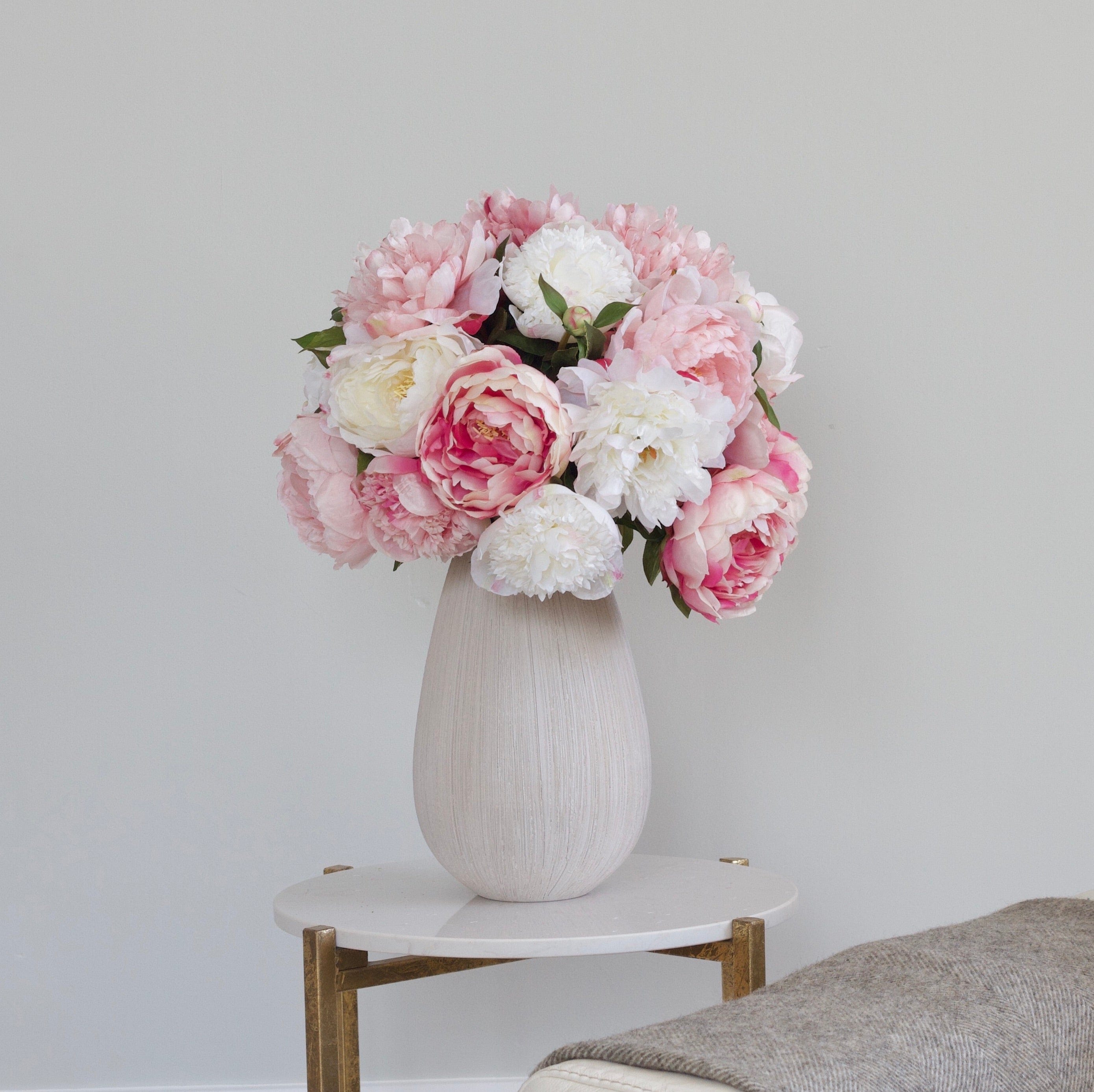 Artificial Pink & White Peony Bouquet