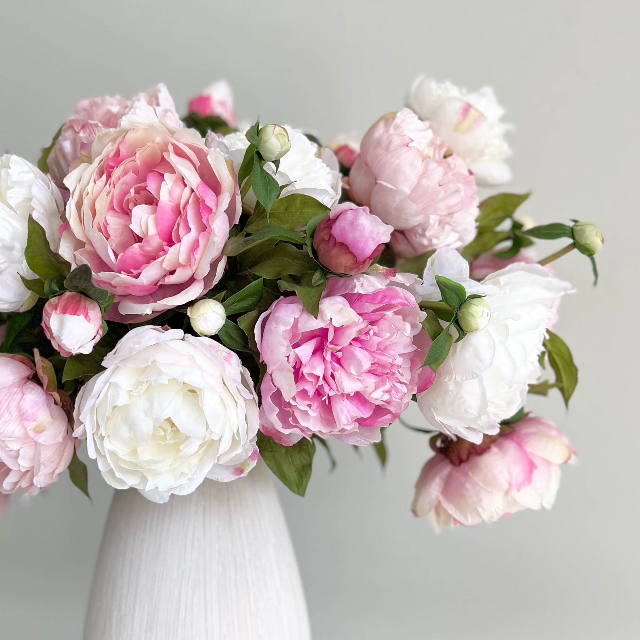 Artificial Pink & White Peony Bouquet