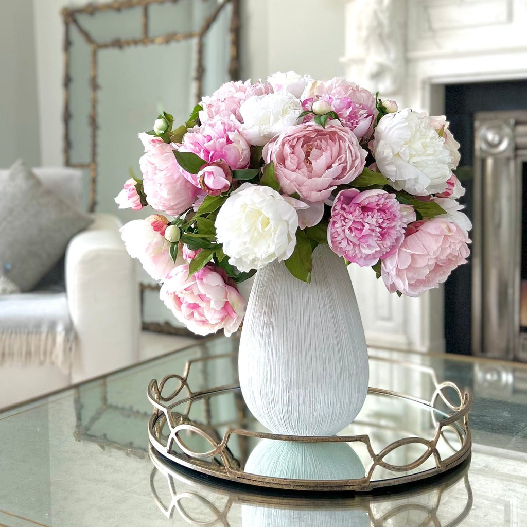 Artificial Pink & White Peony Bouquet
