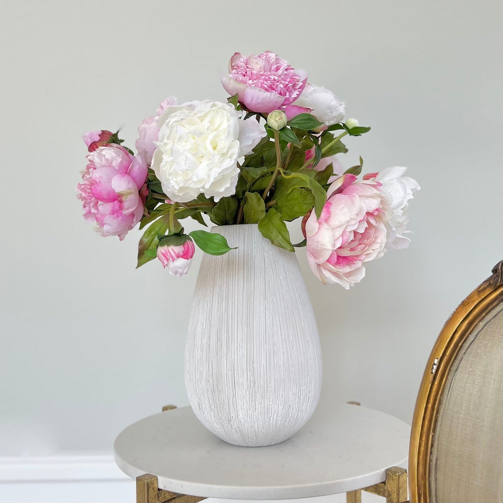 Artificial Pink & White Peony Bouquet
