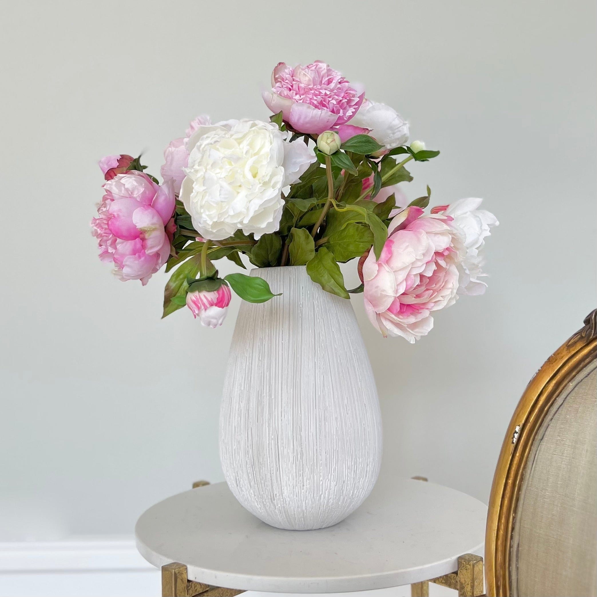 Artificial Pink & White Peony Bouquet