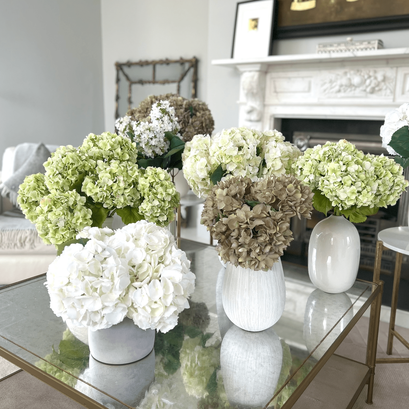 Artificial Sage Green Hydrangea