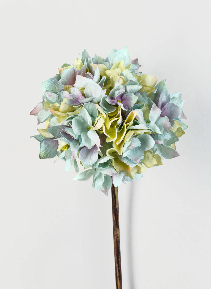 20in Long Blue & Green Single Hydrangea Spray, Case of 12