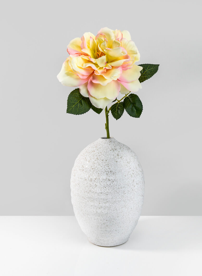 24.5in Long Pink & Cream Provence Rose Spray