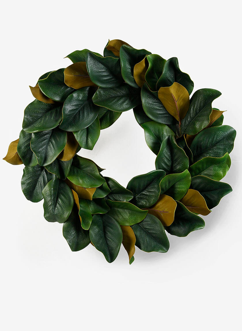 24in Wide Magnolia Wreath, Case of 2