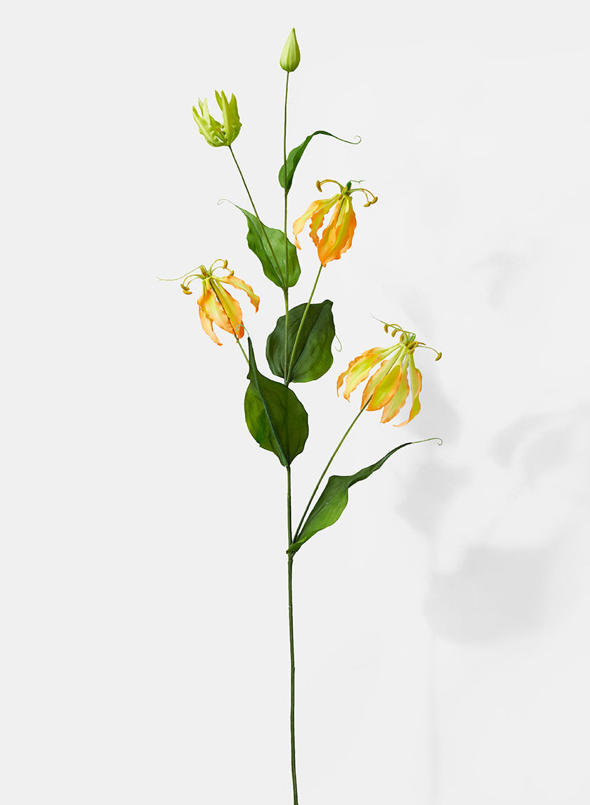 46in Long Flame Orange Gloriosa Lily Spray