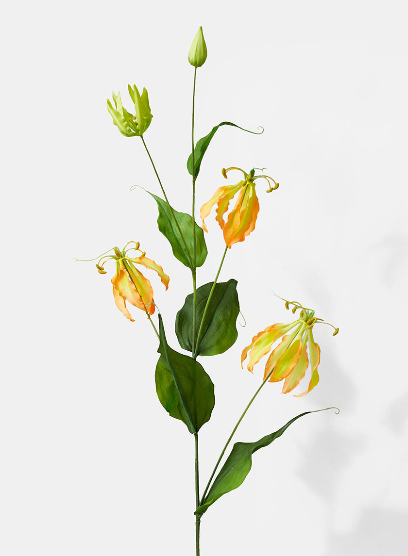 46in Long Flame Orange Gloriosa Lily Spray
