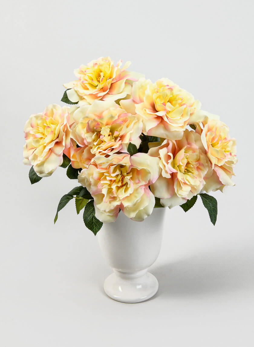 24.5in Long Pink & Cream Provence Rose Spray