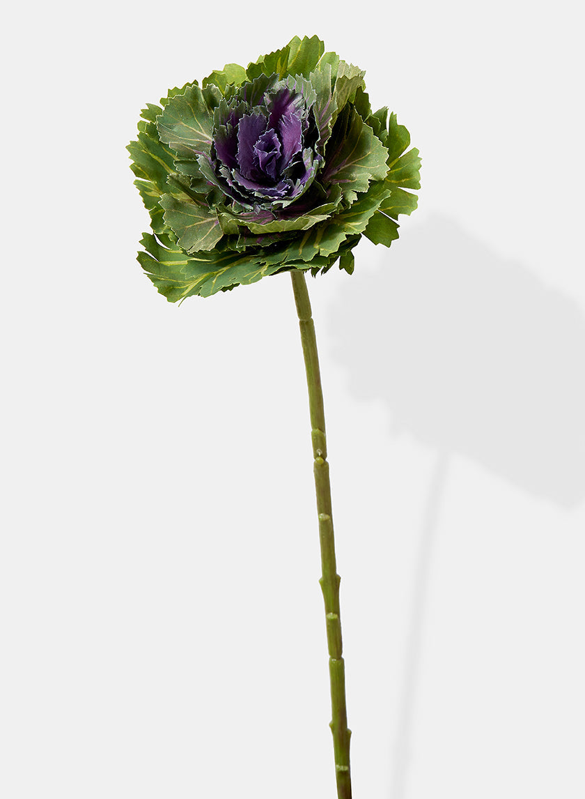 15in Long Purple & Green Ornamental Cabbage Pick
