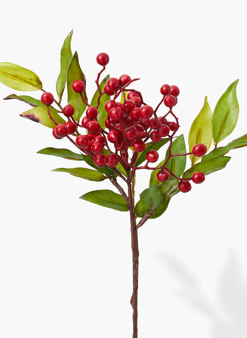 17in Long Red Berry Branch