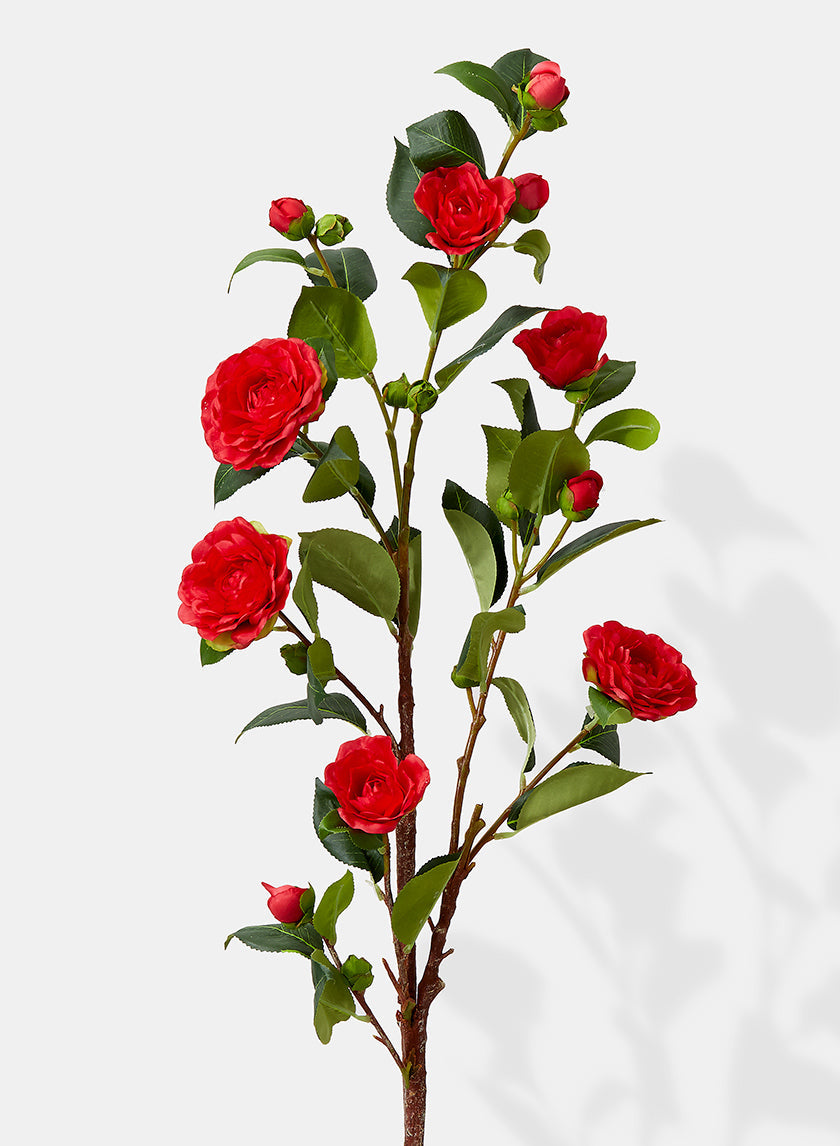 42in Long Red Camellia Spray