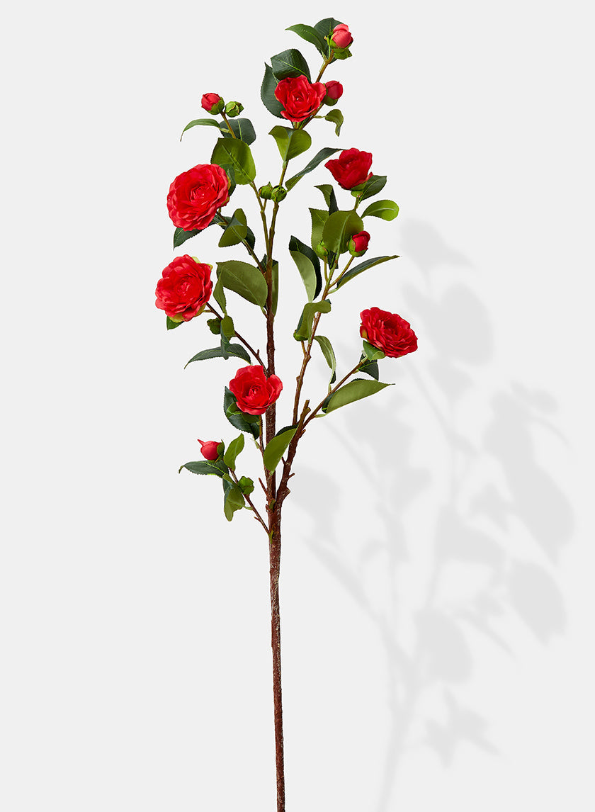 42in Long Red Camellia Spray