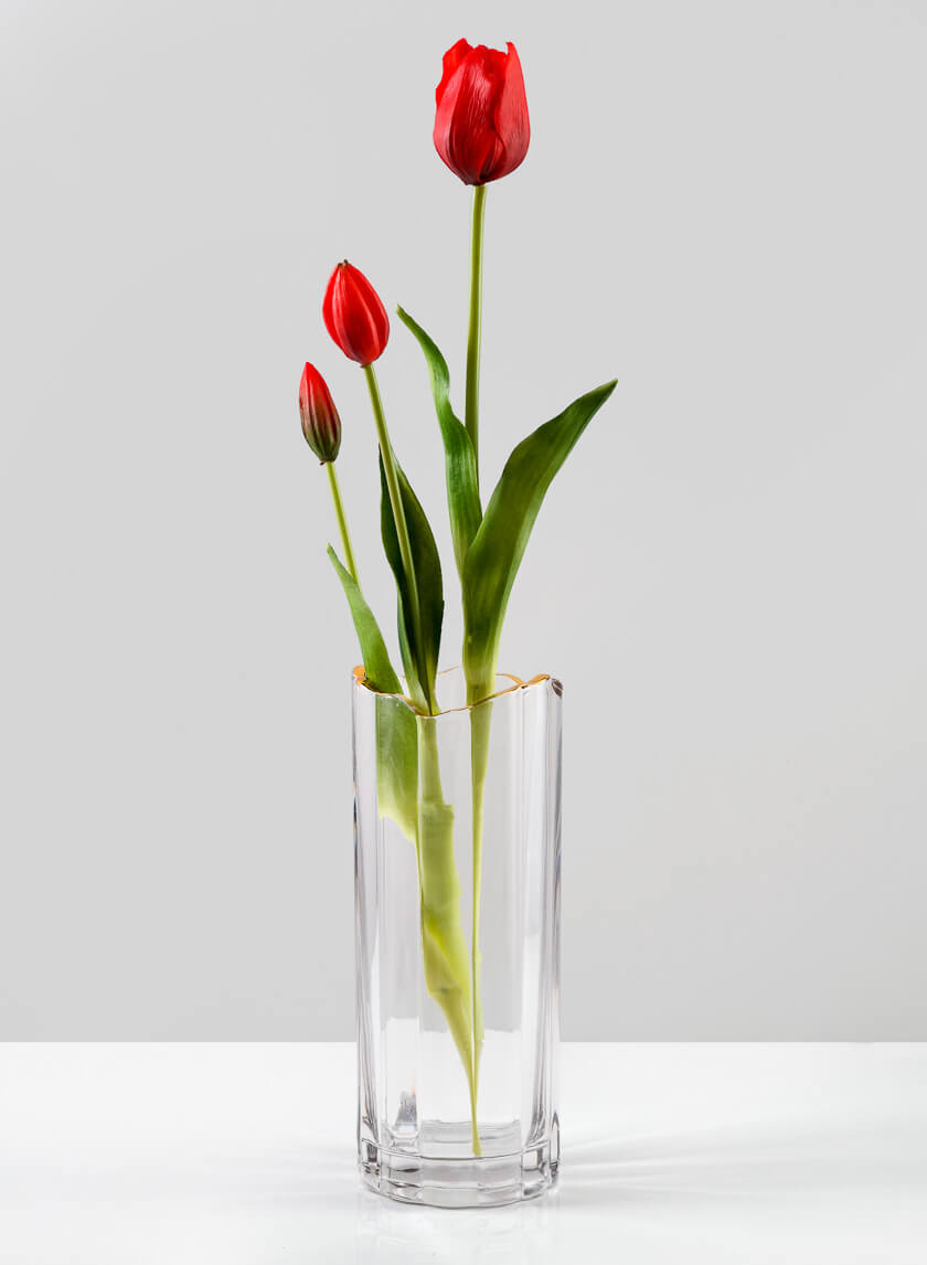 19in Long Red Tulip Bunch
