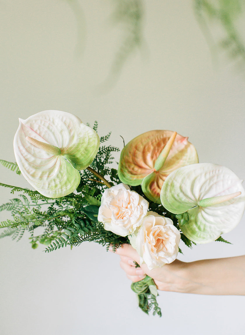 22in Long Peach & Green Anthurium Spray, Case of 24