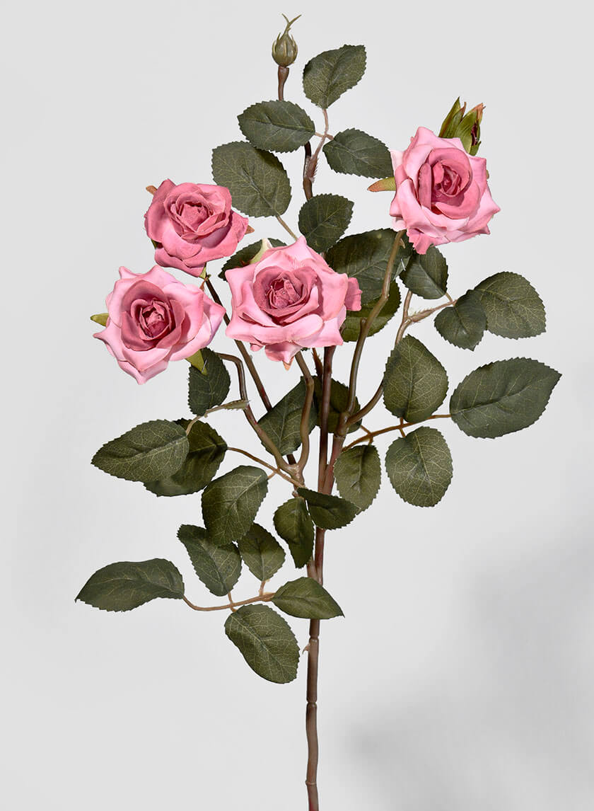 28in Long Pink France Rose Spray