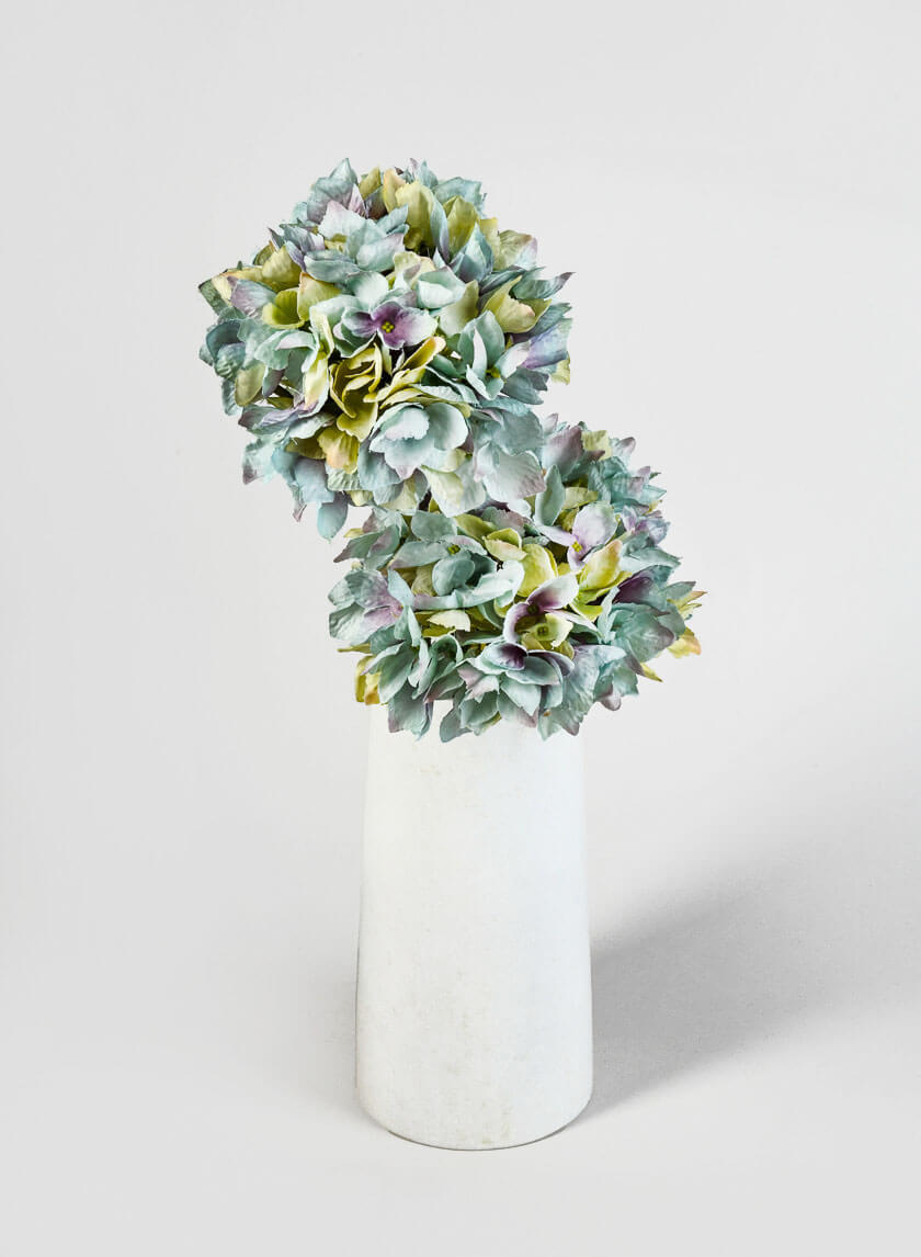 20in Long Blue & Green Single Hydrangea Spray, Case of 12